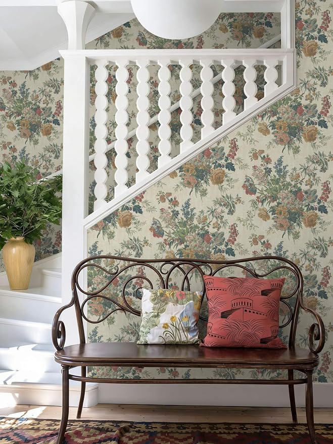 Heroad Vintage Floral Wallpaper Farmhouse Peel and Stick Contact Paper | French Peony Stick on Wall Paper for Cabinets Drawers,17.3''x196'',Removable Self Adhesive Decor Vinyl for Bathroom Bedroom - Image 7