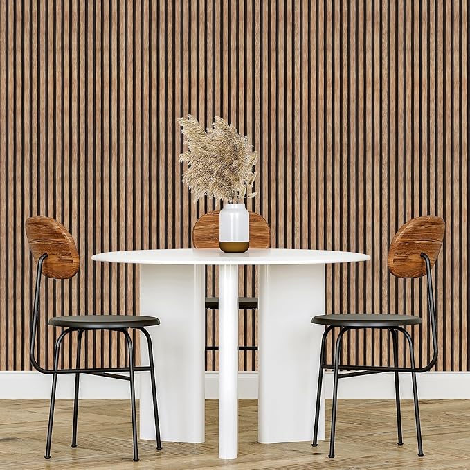 Yun-aeon Natural Wood Peel and Stick Wallpaper Wood Slats - 17.3"x 120" Tan Self-Adhesive Waterproof Vinyl Removable Wall Paper for Wall Decor Bedroom | 17.3"x 120" Self-Adhesive Waterproof Vinyl Removable Wall Paper for Wall Decor Bedroom - Image 7