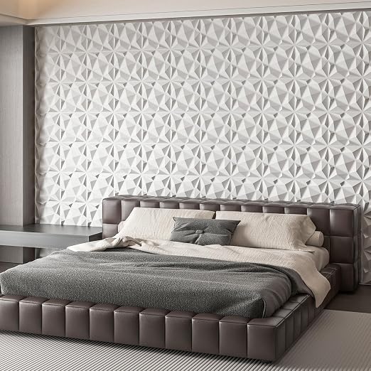 Art3dwallpanels 20 Pack 3D Wall Panels for Interior Wall Decor, 12''x12'' White Accent Diamond Panels for Gaming Room Bedroom TV Background, White - Image 7