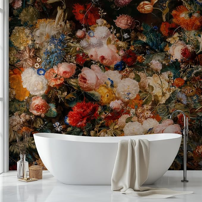 Oversized Flower Wall Murals Peel and Stick Canvas Wallpaper | Large Removable Flower Mural for Living Room Bedroom Office Home Decor and Accent Walls in Multiple Standard Sizes - Image 3