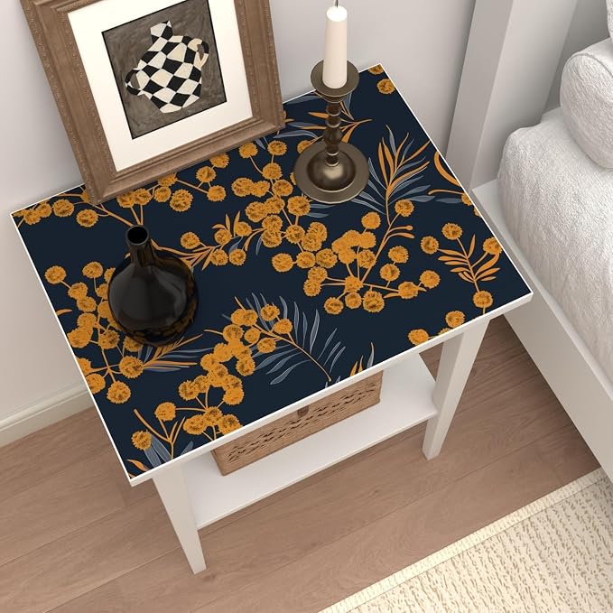 Laatse Dark Gold Floral Leaf Vintage Wallpaper Peel and Stick 17.5" × 393" | Self Adhesive/Removable/Waterproof/Thick Vinyl Contact Paper for Bathroom Bedroom Shelf Cabinet Drawer,Prepasted,Easy Peel - Image 6