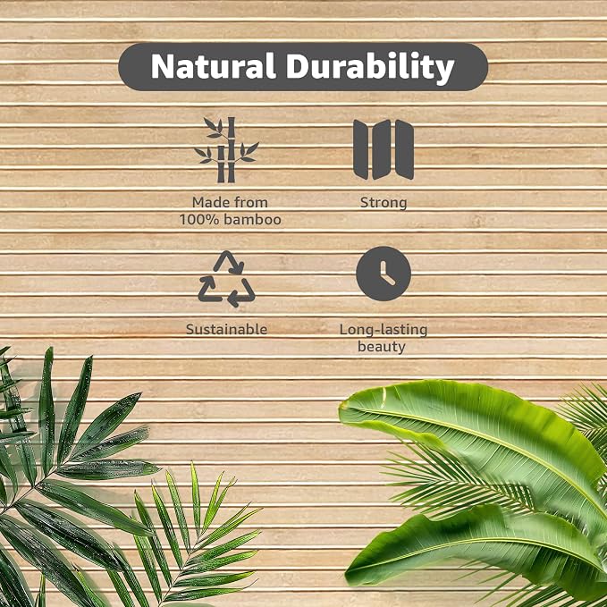 Art3d 12 x 96 in Pole Wrap Natural Bamboo Wall Panel, 2-Pack, Carbonized | Renewable Raw Board, Waterproof, No Emission, Wear-Resistant, Freely Cuttable, Stylish Wall Decor for Bedroom and Office - Image 7