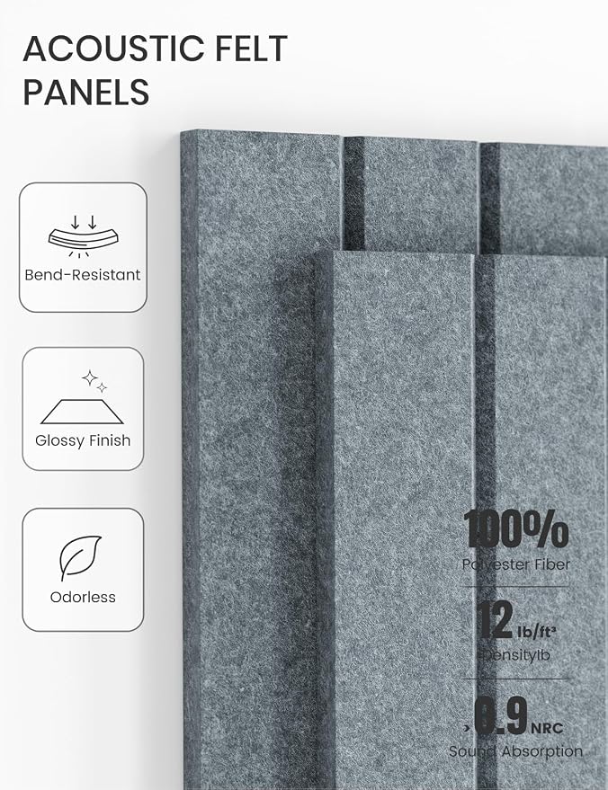 Fluxynara 36" x 24" Large Felt Bulletin Board, Blue Gray | 6 Pack Cork Board Alternative with 30 Safe Adhesive Tabs, Pin Boards for Wall Decor, Home, Office, Classroom,Dorm - Image 5