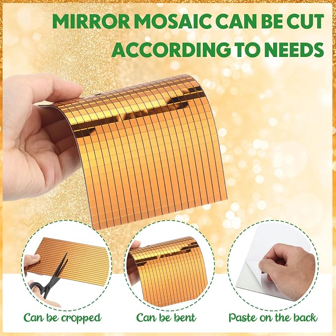 7200 Pieces Orange Disco Mirror Tile Self-Adhesive Mirrors Mosaic Tile - Image 3