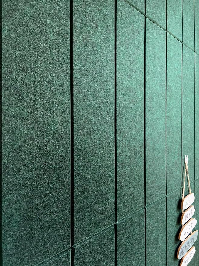 Shiplap Felt Wall Panels for Interior Wall Decor, Accent Wall Paneling for Bedroom Living Room & Office, Peel and Stick, Sound Absorbing – 24 Pack Felt Tiles with Adhesive – Aurora Green - Image 4