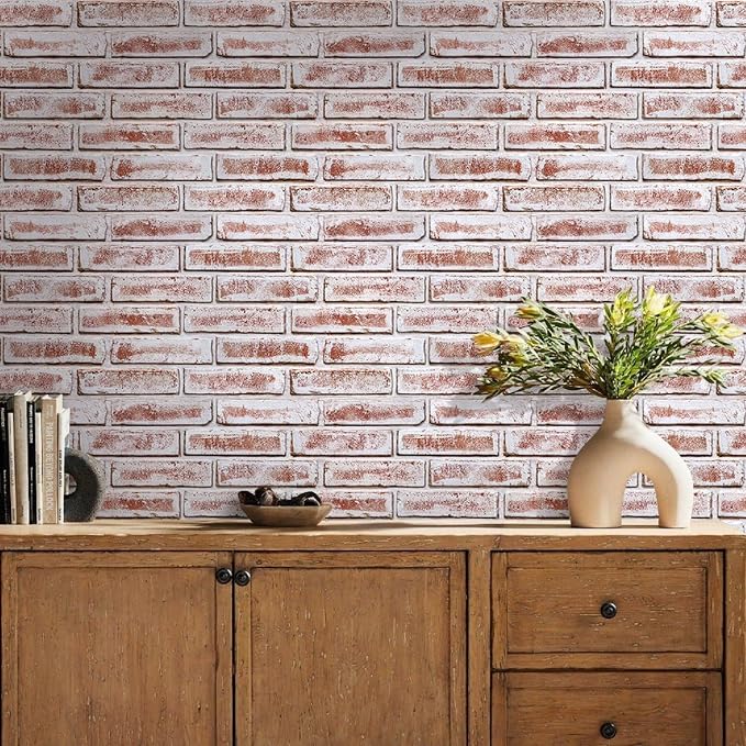 Commomy 3D Peel and Stick Faux Brick Wall Panels - 10pcs 15.74" x 11.8" | Ultralight Thin PVC 3D Wall Panels Fake Brick Paneling for Home Office,Bedroom,Quick DIY Home Decor(12.92 sq.ft) - Image 9