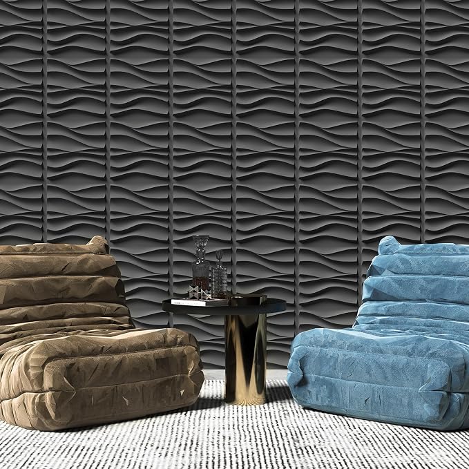 Art3d 20 Pack Decorative 3D Wall Panels, 19 Sq.Feet PVC Interior Wall Décor, 11.8"x11.8", Black - Image 6