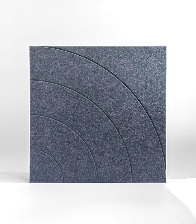 21.65" Large Square Acoustic Panels 4-Pack - Sound Absorbing Wall Panels, Noise Reducing Soundproof Decorative Felt Tiles for Home Office, Studio, Living Room - Denim Blue - Image 3