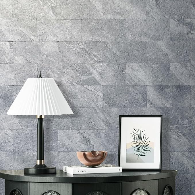 AULIGET 20-Piece Peel and Stick Backsplash Wall Tiles, 6" x 12" PVC Grey Marble Faux Stick on Tiles for Backsplash Kitchen, Bathroom, Laundry Room, Camper, Fireplace - Image 6