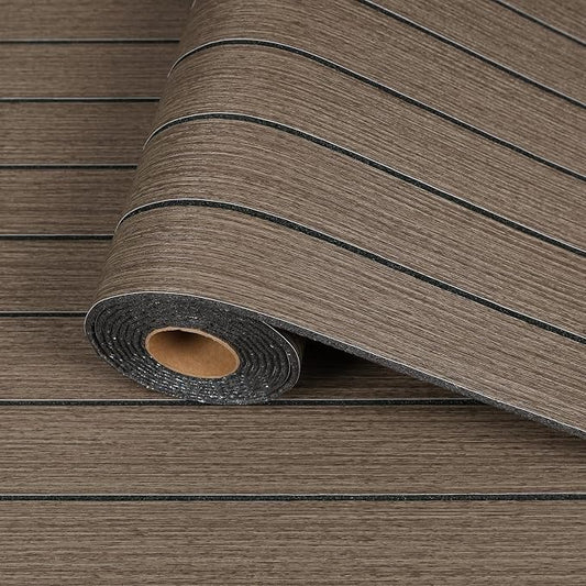 CRE8TIVE Dark Brown Peel and Stick Wall Panels Wood Slat Paneling 12"x118" | Oak Wood Panels for Wall, Soundproof Foam Slatted Panel, Self Adhesive Wooded Slats Wallpaper for Bedroom Living Room Ceiling by CRE8TIVE