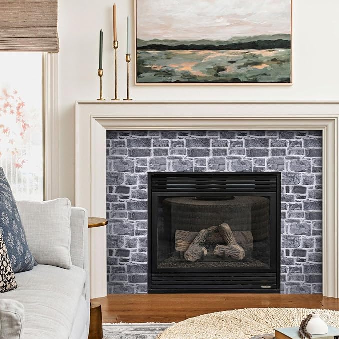Commomy Faux Stone Peel and Stick 3D Wall Panels 10 Pcs 11.8" x 11.8" | Ultralight Thin PVC Printable Faux Rock Wall Covering Decorative Tiles for Living Room,Fireplace(Covers 9.7 sq.ft) - Image 2