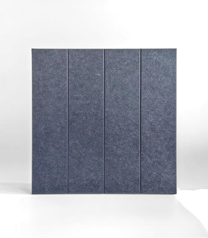21.65" Large Square Acoustic Panels 4-Pack - Sound Absorbing Wall Panels, Noise Reducing Soundproof Decorative Felt Tiles for Home Office, Studio, Living Room - Denim Blue - Image 2