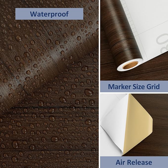WESTICK Wood Contact Paper for Countertops Waterproof Wood Grain Contact Paper Peel and Stick Wood Wallpaper Self Adhesive Wood Wall Paper for Cabinets Kitchen Classroom Desk Dresser Camper 118"x24" - Image 6