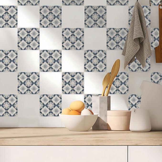 Wall Tiles Peel and Stick Waterproof - 24 Pcs (6x6 Inch) Wall Stickers Backsplash Decals for Kitchen, Bathroom, Removable Self-Adhesive Vinyl Art (Multi-color15-24, 6x6 Inch) - Image 3
