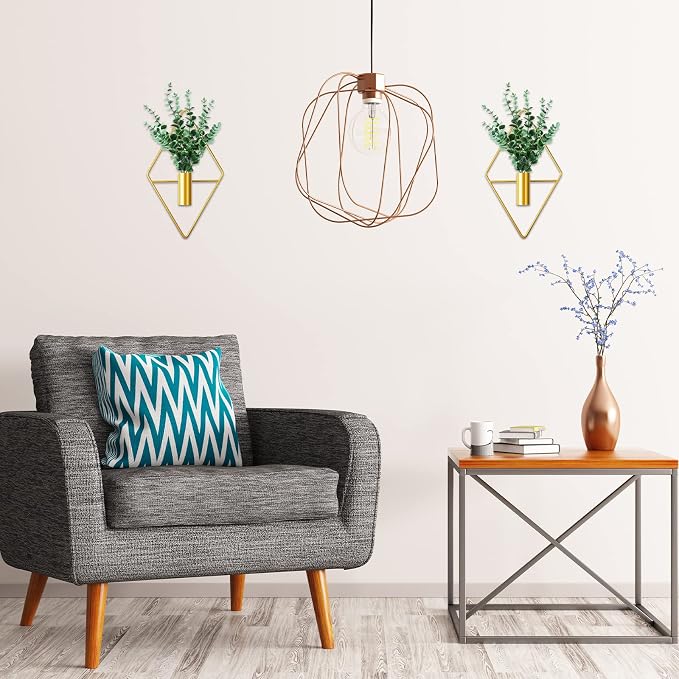 Canlierr 4 Pcs Wall Decor Hanging Planters, Eucalyptus, Gold - Image 7