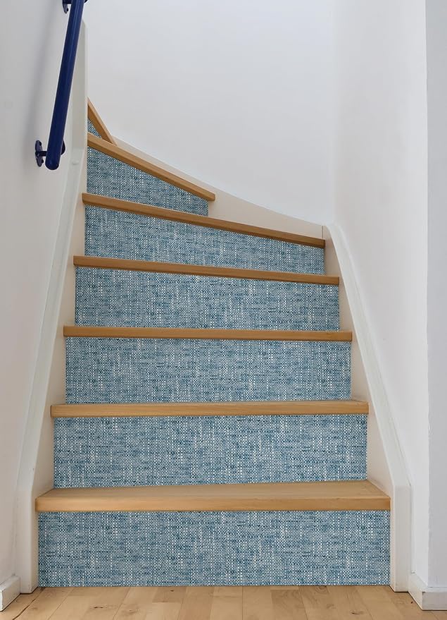 NuWallpaper NU2918 Navy Poplin Texture Peel & Stick Wallpaper, Blue - Image 10