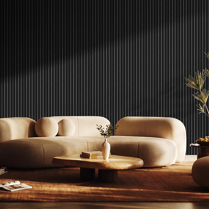 Slat Wall Panel 4-Pack, 108’’x5.7’’, Black | Real Wood Material, with 2Pcs End Trims, Wood Wall Panel for Interior Wall Decor, Bedroom, Living Room, TV Background - Image 5