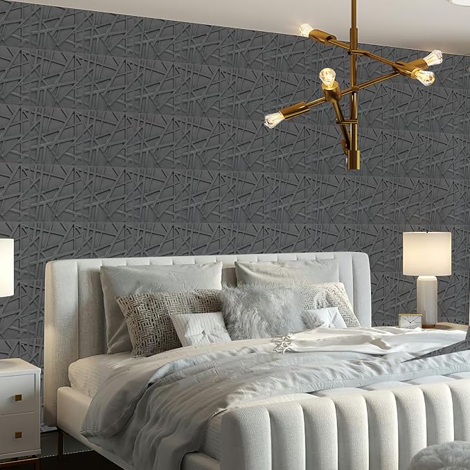 LEVOWAY 33 Pack 3D Wall Panels for Interior Wall Decor, 12''x12'' Brushed Silver Accent Textured Wall Panels, Wall Covering Panles for Living Room, Gaming Room, TV Background, Cover 32 Sq.Ft - Image 7