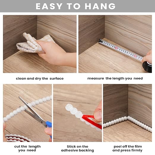 Leinuosen Flexible Bead Molding Trim Peel and Stick White 10ft /12 mm - Image 6