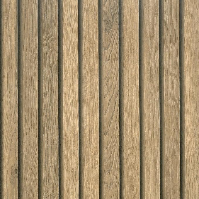 VEELIKE Slat Wood Contact Paper Wood Wallpaper Peel and Stick for Walls Countertops Waterproof Self Adhesive Brown Wood Vinyl Wall Panel 15.7''x354'' Removable Wood Wall Paper for Bathroom Kitchen by VEELIKE