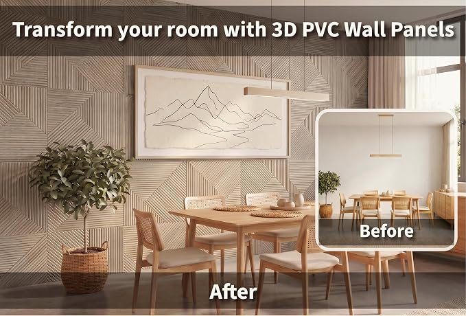 Faux Wood 3D Wall Panels, Wood Grain, Waterproof PVC, Natural Oak | 19.7x19.7 Inch, 12 Pack Covers 32.4 Sq Ft, Decorative Wood Tiles Texture, Fire Resistant, Lightweight Modern Accent Decor - Image 13