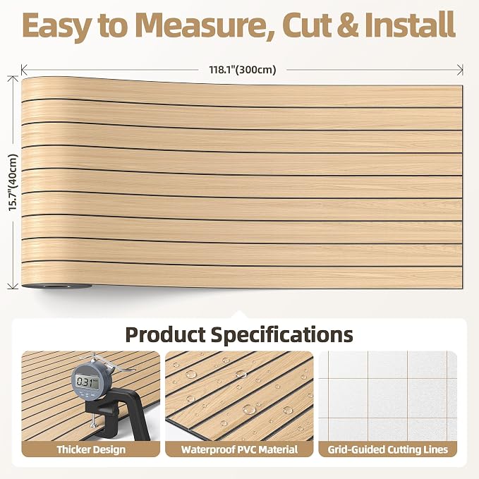 NEPIS Peel and Stick Wood Slat Wall Panels, 3D PVC Faux Oak Wood Wallpaper | 15.75"x118" Soundproof Wall Panels with Self Adhesive, Wall Coverning for Accent Walls Ceiling Bedroom Bathroom Kitchen Decor - Image 5