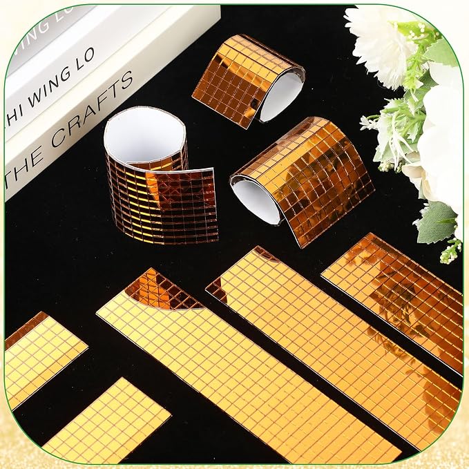 7200 Pieces Orange Disco Mirror Tile Self-Adhesive Mirrors Mosaic Tile - Image 5
