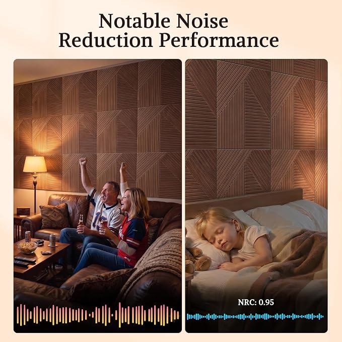 Acoustic Wall Panels, 6 Piece 23.62" X 23.62" Peel and Stick Wall Panels | High-Density Polyester Fiber Self Adhesive Soundproofing for Interior Wall Décor, Haven Panel Divide - Image 4