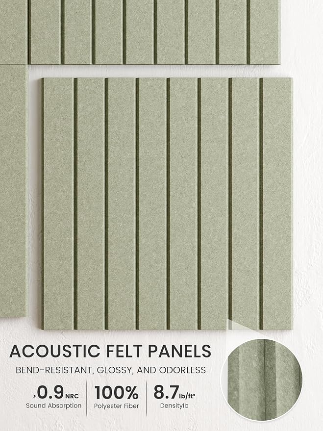 Bumusty 36"x 24" Large Felt Bulletin Board Tiles,Sage | 6-Pack Cork Board Alternative, Wall Decor, 30 Pushpins, 30 Adhesive Tabs, Vision Board, Office, Classroom, Home, Dorm - Image 3