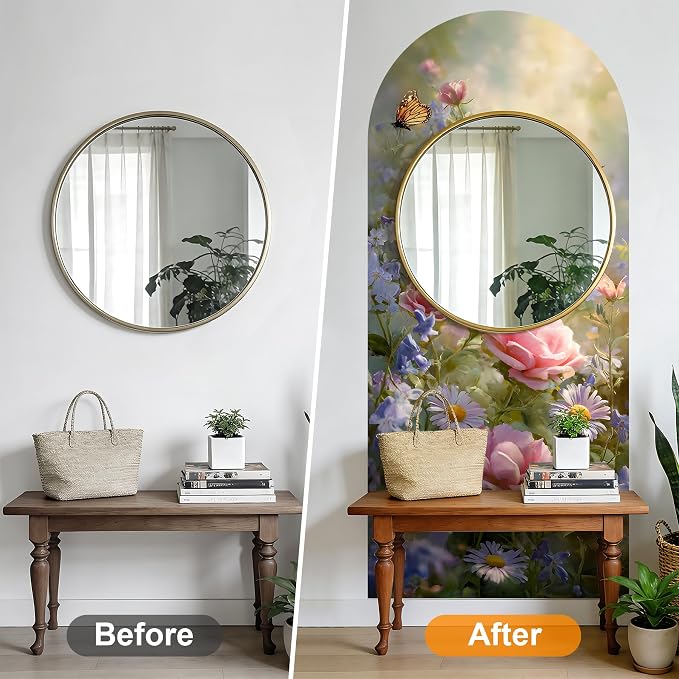 Arch Wall Decals Peel and Stick, Large Wall Stickers, Removable Home Decor Art Wallpaper for Bedroom Living Room 71'' × 31.7'' - Image 4