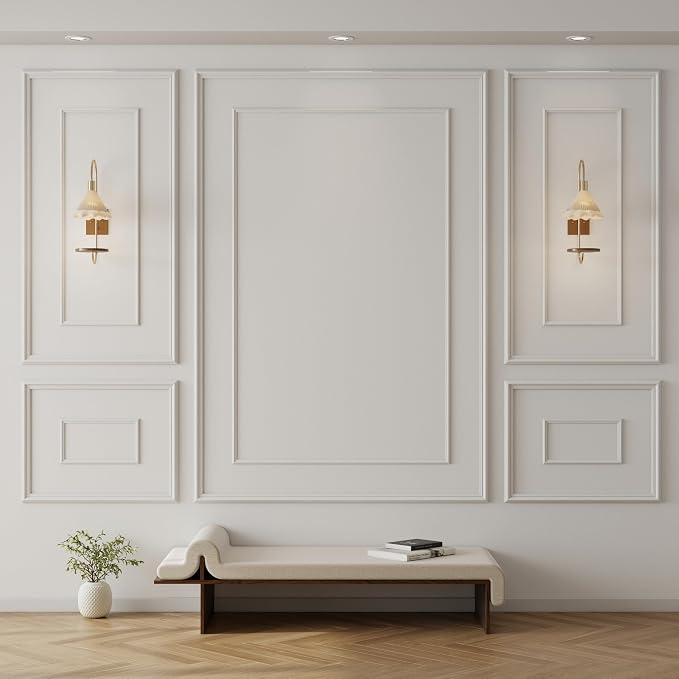 Pangda 3 Set Peel and Stick Wall Molding Kit Inner and Outer Layer Style Premade Wainscoting Panel for Interior Wall Moulding Decor Accent Wall Molding (24x48inch+48x 72inch) by Pangda