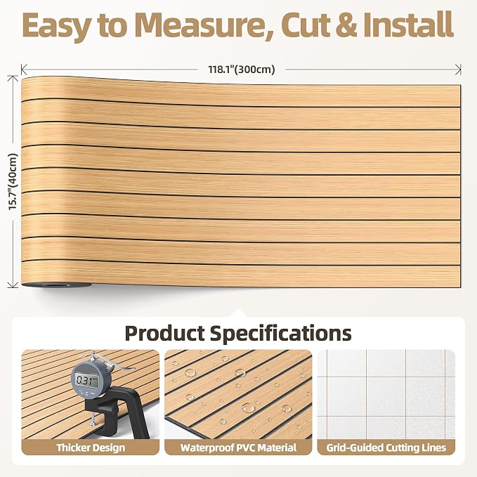 Peel and Stick Wood Slat Wall Panels, 3D PVC Faux Teak Wood Grain Wallpaper | 15.75"x118" Soundproof Wall Panels with Self Adhesive, Wall Coverning for Accent Walls Ceiling Bedroom Bathroom Kitchen Decor - Image 5