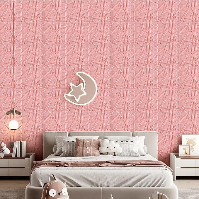 Heikki 30 Pack 3D Wall Panel for Interior Wall Décor, PVC Flower Textured Wall Panels for Living Room Bedroom Hotel Office, 11.8"x11.8", Double-Sided Tape (Pink-SZ) - Image 6