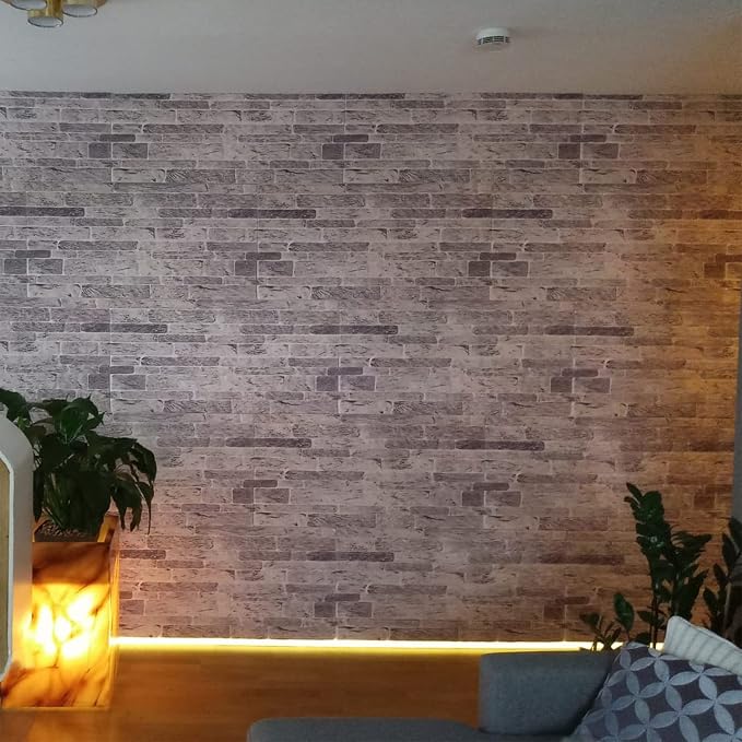 Dundee Deco 3D Wall Panels Faux Brick - Cladding Light Grey Stone Look Wall Paneling, Styrofoam, Sample, Size 10 x 10 in. - Image 7