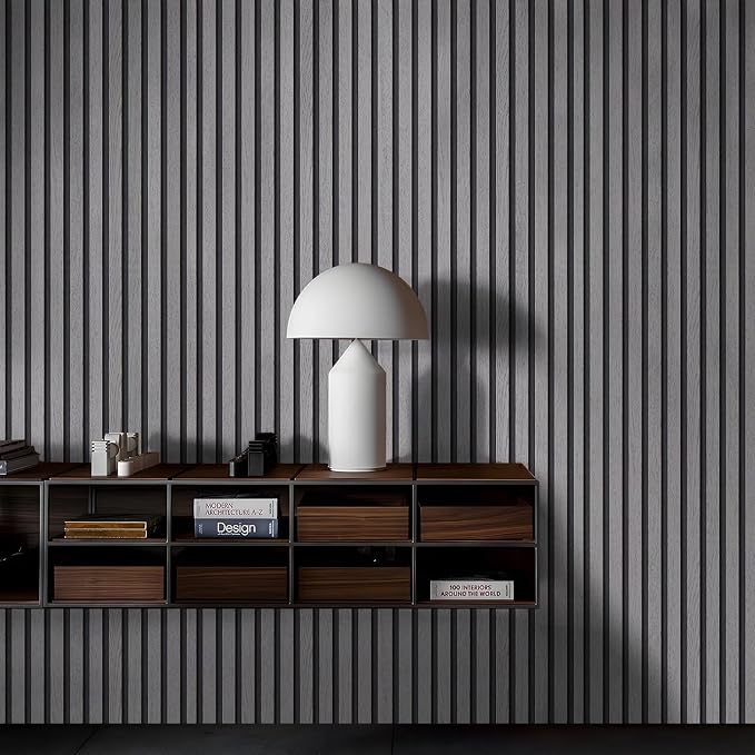 myforHD Wallpaper Peel and Stick Wood Grating Stripe Self-Adhesive Wallpaper Faux Wood Contact Paper Wood Slats Self Adhesive Wall Paper PVC Vinyl Film Removable Waterproof 17.3" x 118" - Image 6