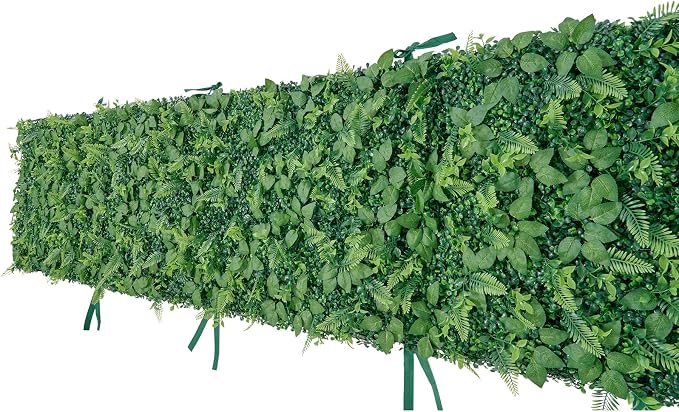 VEVOR Artificial Plant Wall, 4 PCS, Each Panel 2 x 8 ft Artificial Boxwood Panels, Sun Protection Greenery Backdrop Privacy Hedge Fence, Fake Grass Screen for Wedding, Indoor,Outdoor Garden Mixed Leaf - Image 9