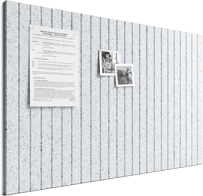 Bumusty 36"x 24" Large Felt Bulletin Board Tiles,Light Gray | 6-Pack Cork Board Alternative, Wall Decor, 30 Pushpins, 30 Adhesive Tabs, Vision Board, Office, Classroom, Home, Dorm by BUMUSTY