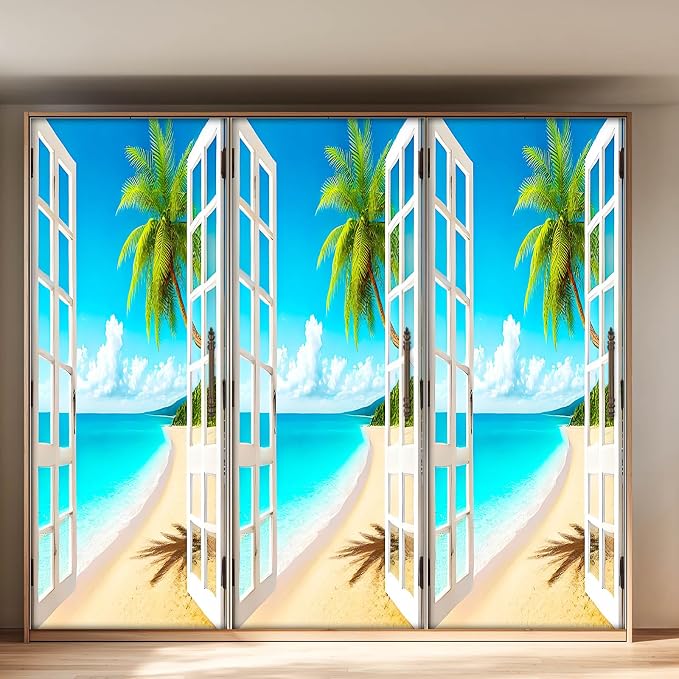 HOMETITUTE Beach White Grid Glass Peel Stick Door 30.3x78.7 Vinyl | Wall Cover Poster Decals Removable Wallpaper Self Adhesive Bedroom Livingroom Office - White Grid - Image 5