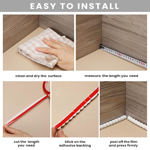 Leinuosen Flexible Bead Molding Trim Peel and Stick White 10ft /10 mm - Image 6