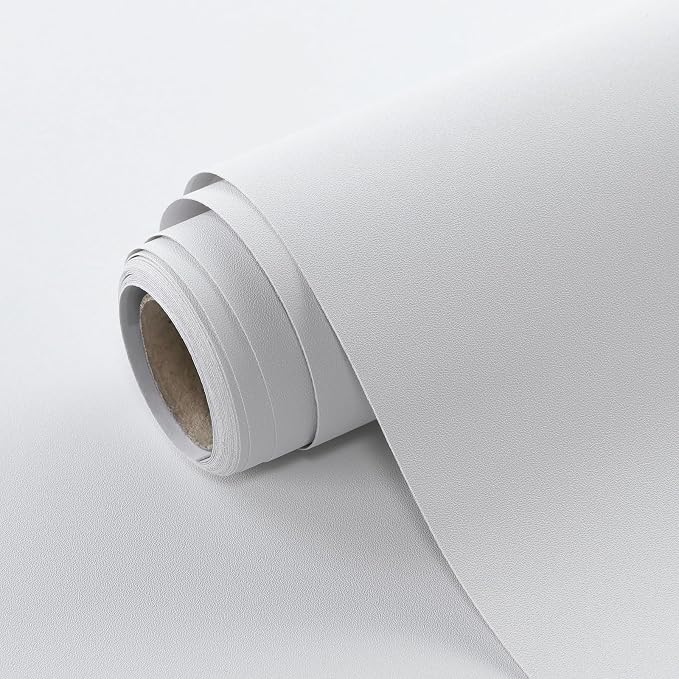 SOON AFTER White Peel and Stick Wallpaper Solid White Contact Paper Matte Self Adhesive Waterproof Vinyl Roll for Wall Coverings,Cabinets,Countertops,Bedroom,Kitchen 15.7"x118" by SOONAFTER