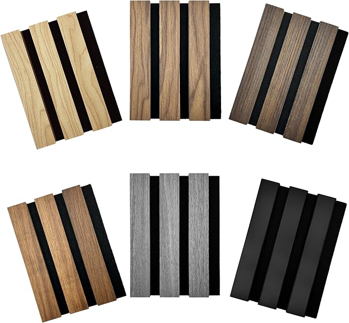 RITOLLO Wood Panels for Wall 4.92"×7.68" Acoustic Panels for Interior Wall Decor, Fluted Sound Absorbing Panel - 6 Color Samples 6 Pack - Image 4