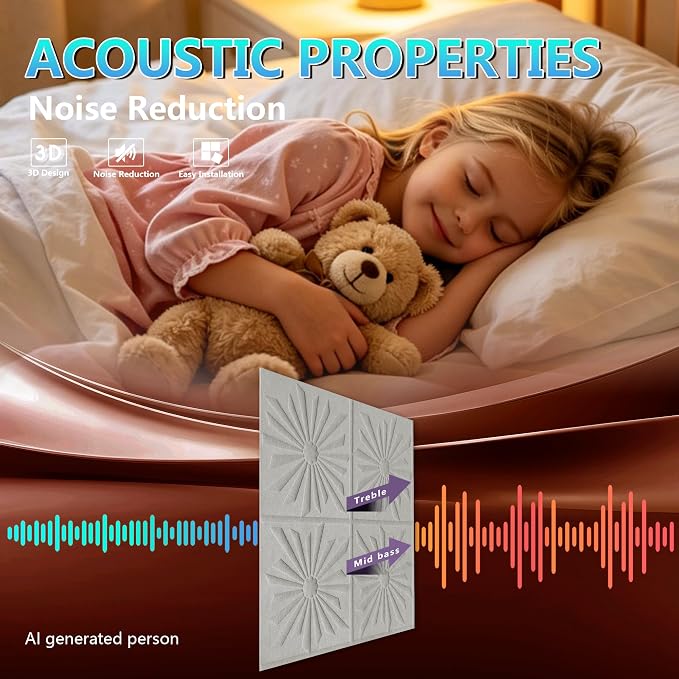 3D Wall Panels Peel and Stick Wall Panels for Interior Wall Decor | Modern Velvet Soundproof Self-Adhesive Art Acoustic Wall Panels for Living Room, Bedroom, TV Background 17.7"x17.7" 12-Piece - Image 4
