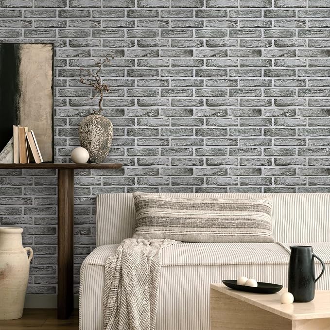 Commomy 3D Faux Brick Peel and Stick Wall Sticker - 10pcs 15.74" x 11.8" | Ultralight Thin PVC Wall Panels Fake Brick Wallpaper Tiles for Kitchen,Bedroom,Quick DIY Home Decor(12.92 sq.ft) - Image 3