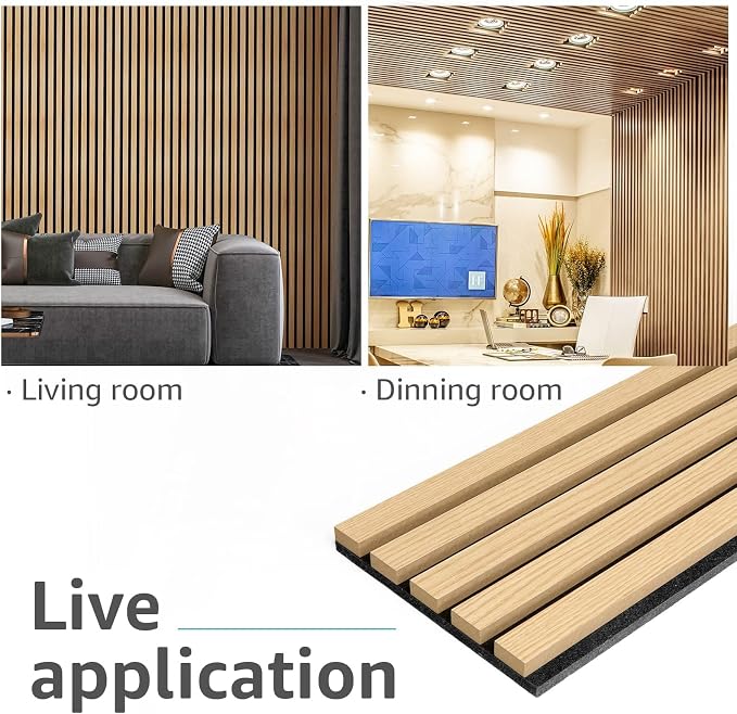 Art3d 6-Pack 3D Textured Soundproof Wood Slat Wall Panel, 94.5" x 7.9", Oak | Wood Grain Finish, Effortless Setup, Sustainable, Long-Lasting, Noise Reduction, Easy Care, for Living Room, Bedroom, Office - Image 5