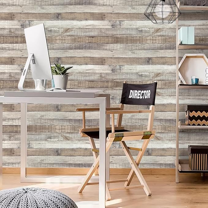 Vintage Wood Wallpaper 17.3"× 200" Wood Peel and Stick Walpaper Contact Paper Self Adhesive Vinyl Shelf Home Wood Panel Wall Paper Covering Film - Image 8