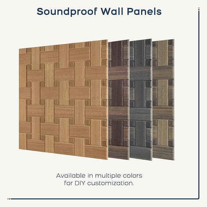 BUBOS 6 Pack Wood Wall Panel,23.6"x23.6" Peel and Stick Faux Acousitc Panel | Luxury Brown Woodgrain Textured Panel for Wall & Home Decor - Self Adhesive Sound Absorbing for Studio,Office, Living Room - Image 7