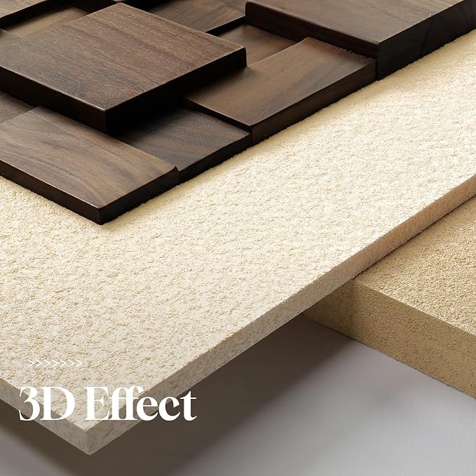 Large Wood Abstract Wall Art for Living Room, Modern 3D Artwork for Walls | Neutral beige tone, Textured paintings, Big woodern layered sculpture, Bedroom dining room office wall decor aesthetic - Image 5