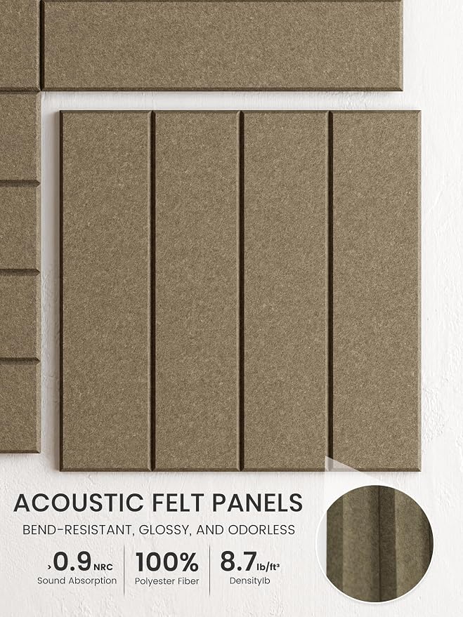 Bumusty 36"x 24" Large Felt Bulletin Board Tiles, Earth Brown | 6-Pack Cork Board Alternative, Wall Decor, 30 Pushpins, 30 Adhesive Tabs, Vision Board, Office, Classroom, Home, Dorm - Image 3