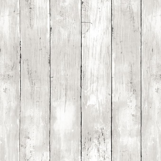 Peel and Stick Wallpaper 17.3" X 236" Vintage White Gray Wood Shiplap Wallpaper Peel and Stick Contact Paper Rustic Removable Self Adhesive Wood Wall Paper for Bedroom Bathroom Cabinets by Qianglive