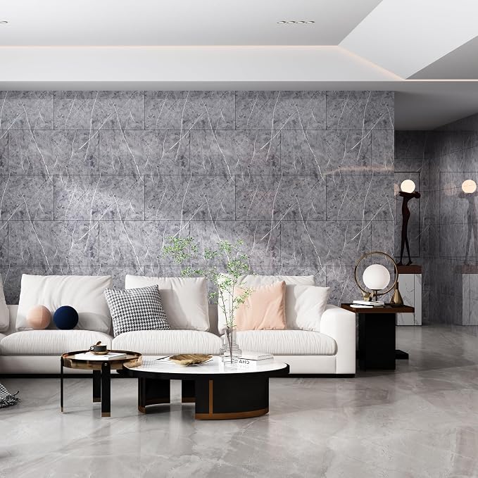 Haimin 3D Wall Panels Peel and Stick Marble Look Tile Backsplash, 20 Pack | Waterproof & lightweight, each 23.6x11.8in, total 38.7 sq ft. Kitchen/bath backsplash, wall decor. Marble-look faux tile - Image 6